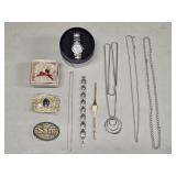 (E) Jewelry Lot- Watches, 925 Sterling Necklace,