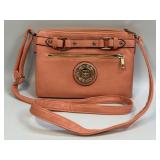 (C) Crossbody Faux Grainy Leather Peach Shoulder