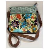 (C) Fossil Style Canvas Crossbody Purse