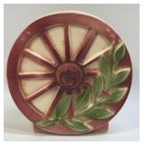 (A) Vintage Unsigned McCoy Dusty Rose Wagon Wheel