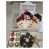Tub of Christmas Ornaments & Decor