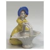 (C) Vintage Made in Japan Lady & Basket - ca 1940