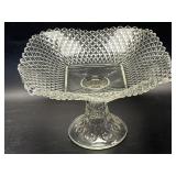 (A) Vintage Clear Glass Pedestal Compote Fruit
