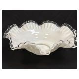 (B) Vintage Fenton White Milk Glass Silvercrest