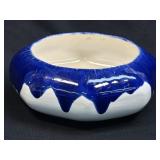 (B) Studio Art Pottery Planter With Blue Drip