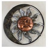 (FL) Metal Sun and Moon Wall Hanger 19.75" As