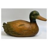 (C) Hand Carved Wooden Duck With Moveable Head