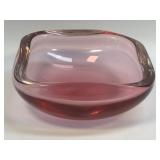 (C) Vintage Murano Style Art Glass Vibrant Pink