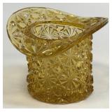 (C) Vintage Fenton Art Glass Amber Crystal Top