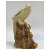 (C) Vintage Parrot Yellow White Green Glazed