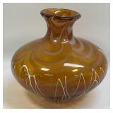 (C) VINTAGE ITALIAN MURANO ART GLASS VASE HONEY