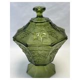 (B) Vintage Anchor Hocking Avocado Green Grape