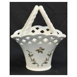 (B) MIKASA Holiday Lace Porcelain Basket White