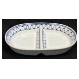 (B) Ceramic Divided Dish with Geometric Border