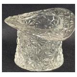 (C) Vintage Fenton Art Glass Clear Crystal Top