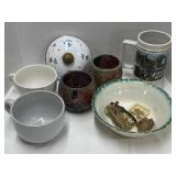 (F) Lot with Mugs Candle Holders and more as