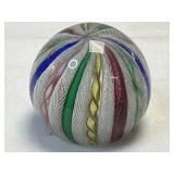 (B) Vintage Murano Zanfirico Art Glass Paperweight