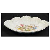 (B) Vintage Serving Bowl With Floral Design, Gold