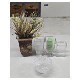 (M) Ceramic & Glass Vases & Cut Glass Bowl