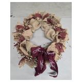 (E) Burlap Wreath 24"W 30"T
