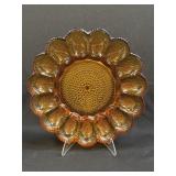(B) Vintage Indiana Glass Amber Carnival Glass