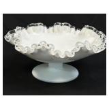(C) Vintage Fenton Silver Crest Pedestal Bowl
