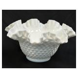 (B) Vintage Fenton White Hobnail Milk Glass