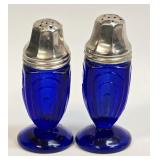 (B) Cobalt Blue Depression Glass Salt & Pepper