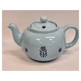 (B) Cronin Pottery Blue Tulip Teapot 5¾" Tall