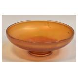 (B) Marigold Carnival Glass Footed Candy Dish