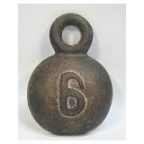 (C) Lucky Rustic Number 6 Cast Iron Weight Half