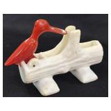 (C) Vintage Woodpecker Toothpick Holder Red White