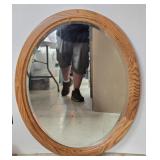 (FL) Wood Framed Oval Mirror 25½"W 32"T