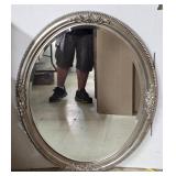 (FL) Wood Framed Oval Mirror 27"W 33½"T