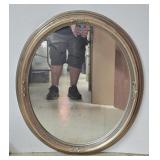 (FL) Wood Framed Oval Mirror 23?"W 27½"T