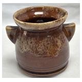 (A) Small Hull Brown Drip Crock 5" Tall and 5"