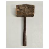 (E) Handmade Wooden Carpenters Mallet 6¼"W 13½"T