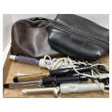 (C)  Lot with Curling Irons and Travel Bags as
