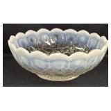 (C) Fenton White Opalescent Honeycomb and Clover
