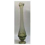 (B) Vintage MCM Fenton Glass 14 3/8" Green