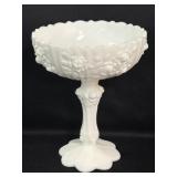 (C) Vintage Fenton Milk Glass Cabbage Rose