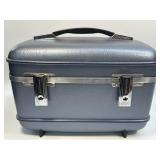 (F) American Tourister Vintage Train Case Blue