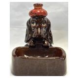 (B) Redware Ashtray, Vintage Enesco Sad Basset