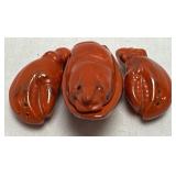 (A) Vintage Lobster 3 piece Salt And Pepper