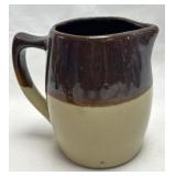 (A) Vintage Two-Tone Stoneware Pitcher 5" Tall