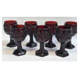 (A) Vintage Avon 1876 Cape Cod Ruby Red Goblet,