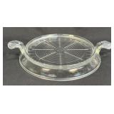 (B) Vintage Fire King Clear Glass Handled Hot
