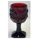 (B) Avon Cape Cod Ruby Red Glass Wine Goblet 4.5"