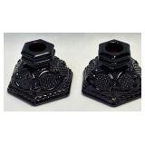 (B) Avon Cape Cod Ruby Red Glass Candle Holders