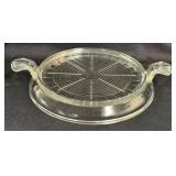 (A) Vintage Fire King Glass Trivet Casserole